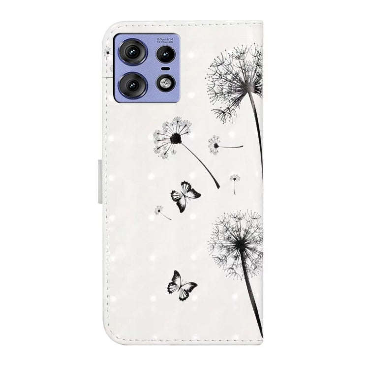 For Motorola Edge 50 Pro Oil Embossed 3D Drawing Leather Phone Case(Couple Dandelion)