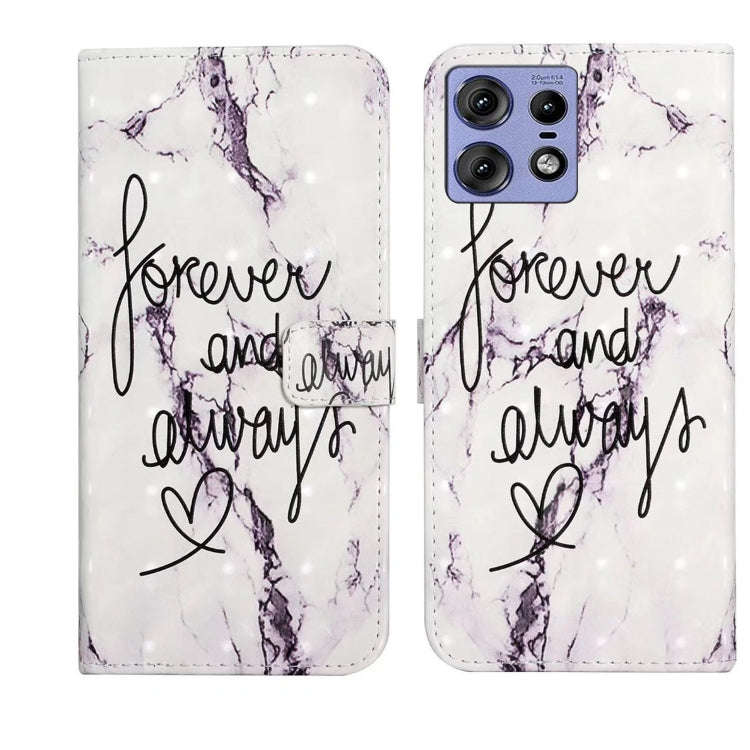 For Motorola Edge 50 Pro Oil Embossed 3D Drawing Leather Phone Case(Words Marble)
