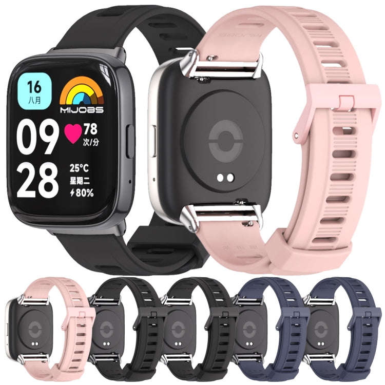 For Redmi Watch 3 Lite / Watch 3 Active Mijobs Flat Hole Breathable TPU Watch Band(Black)