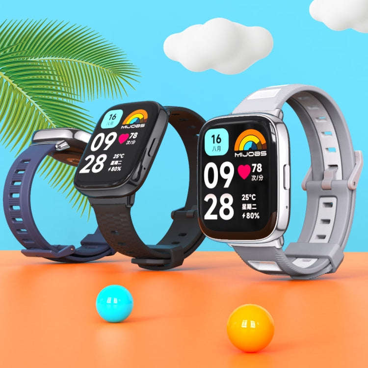 For Redmi Watch 3 Lite / Watch 3 Active Mijobs Flat Hole Breathable TPU Watch Band(Black)