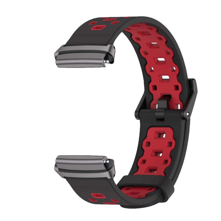 For Redmi Watch 3 Lite / Watch 3 Active Mijobs Square Hole Breathable TPU Watch Band(Black Red)