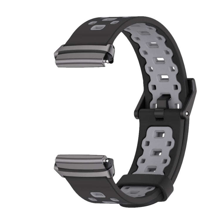 For Redmi Watch 3 Lite / Watch 3 Active Mijobs Square Hole Breathable TPU Watch Band(Black Grey)