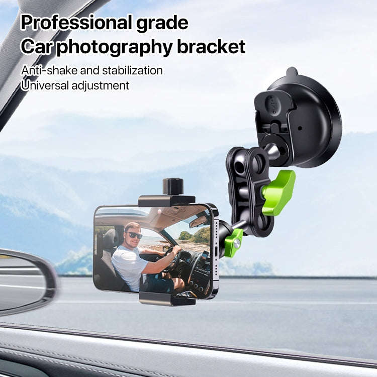 Single Suction Cup Pea Clamp Arm Holder 23cm with Elastic Phone Clamp