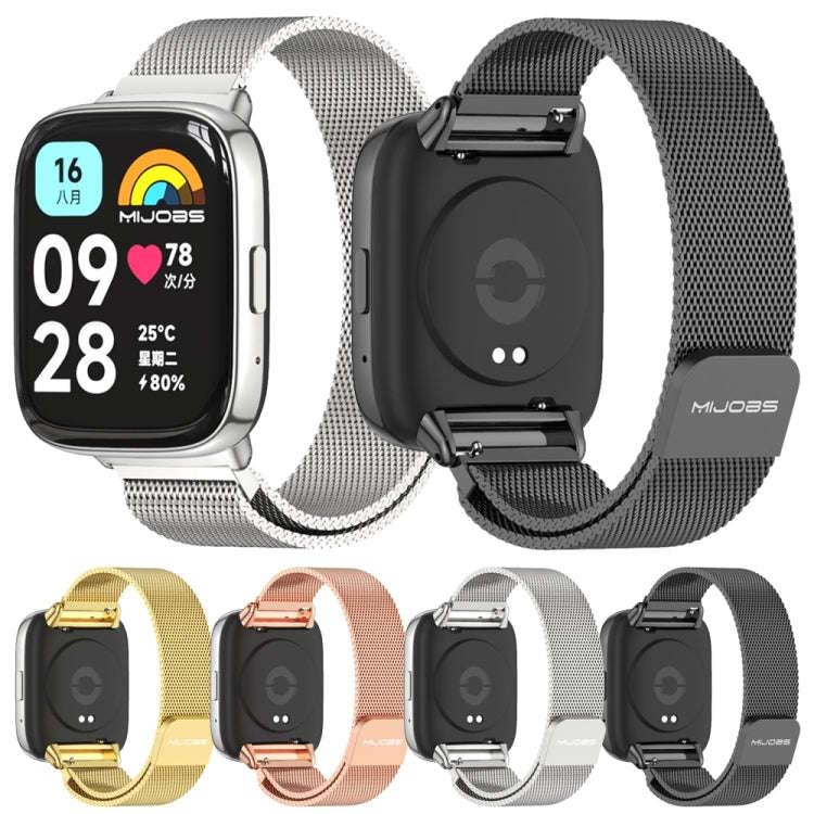 For Redmi Watch 3 Lite / Watch 3 Active Mijobs Milan Magnetic Metal Watch Band(Silver)