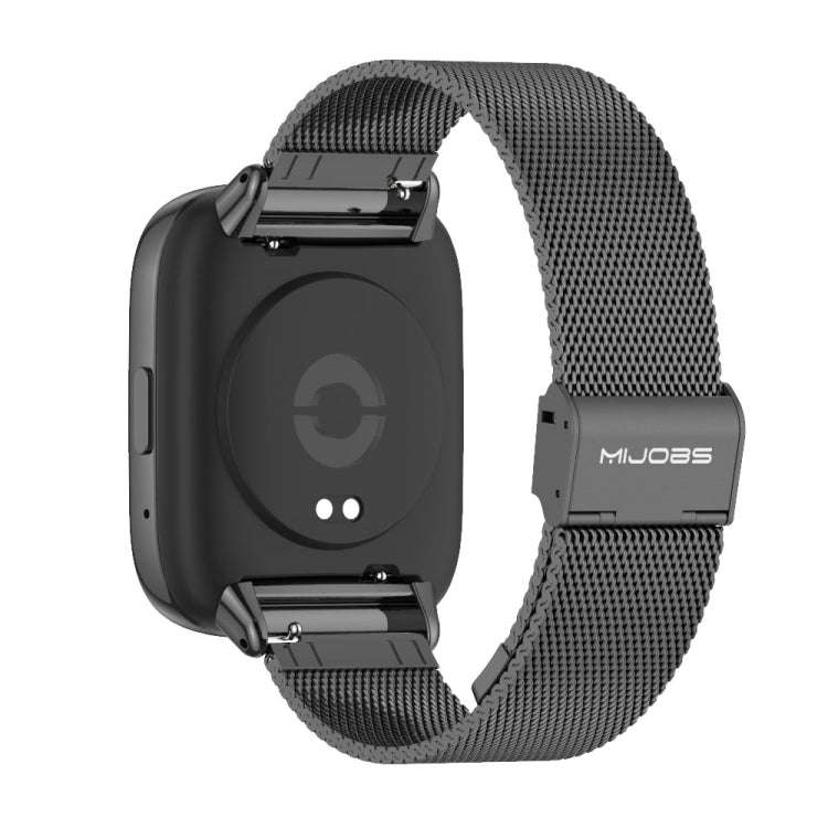 For Redmi Watch 3 Lite / Watch 3 Active Mijobs Milan Buckle Metal Watch Band(Black)
