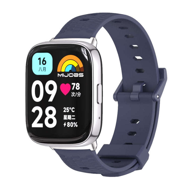 For Redmi Watch 3 Lite / Watch 3 Active Mijobs Honeycomb Texture TPU Watch Band(Midnight Blue Sil...