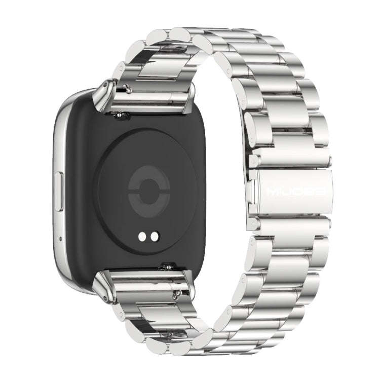 For Redmi Watch 3 Lite / Watch 3 Active Mijobs Three-Bead Metal Stainless Steel Watch Band(Silver)