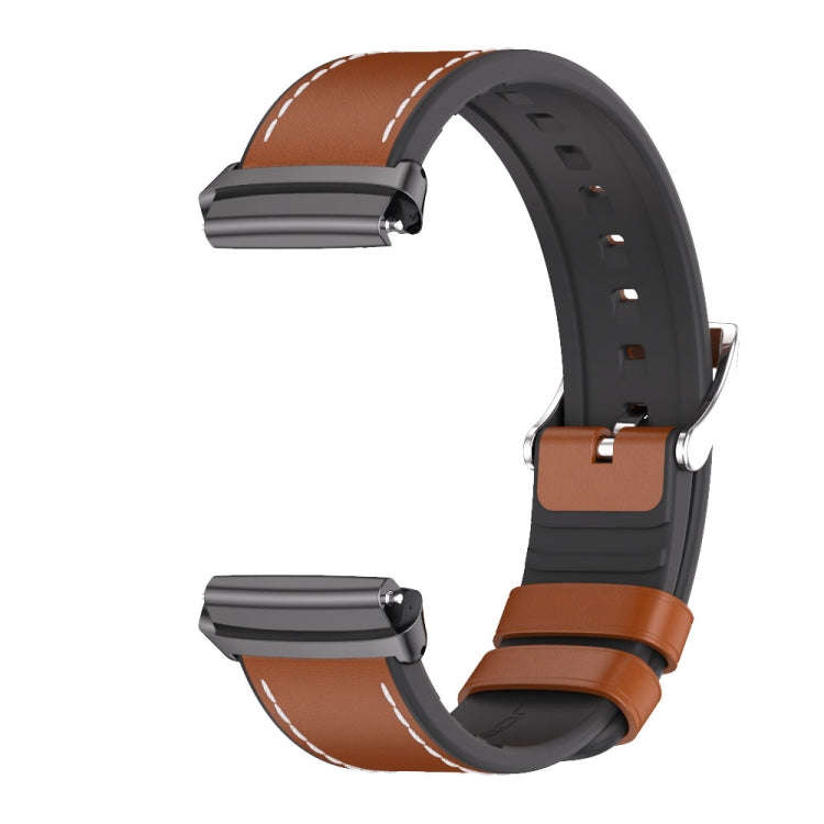For Redmi Watch 3 Lite / Watch 3 Active Mijobs TPU Leather Watch Band(Brown Black)
