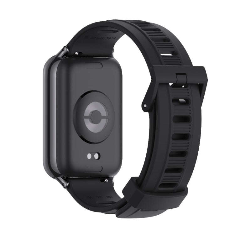 For Xiaomi Smart Band 9 Pro / 8 Pro Mijobs Flat Hole Breathable Silicone Watch Band(Black)
