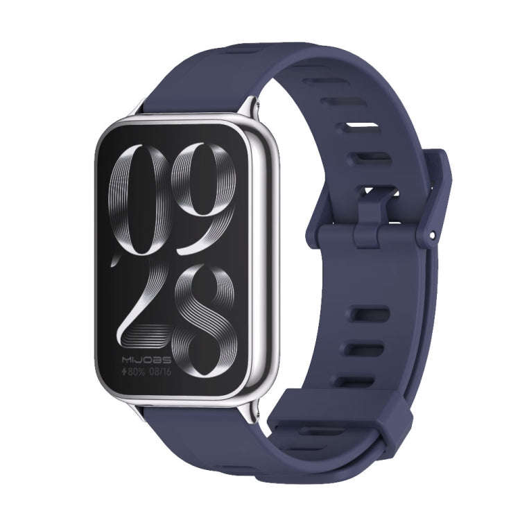 For Xiaomi Smart Band 9 Pro / 8 Pro Mijobs Flat Hole Breathable Silicone Watch Band(Midnight Blue...