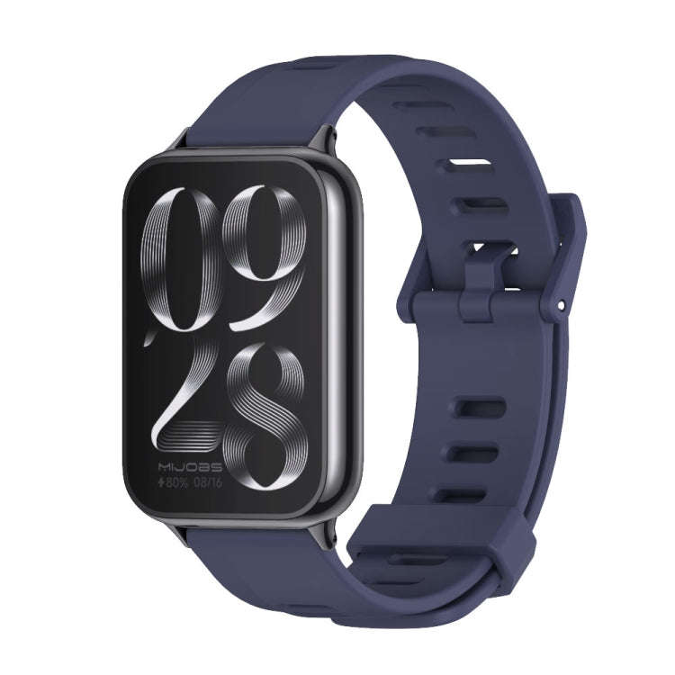 For Xiaomi Smart Band 9 Pro / 8 Pro Mijobs Flat Hole Breathable Silicone Watch Band(Midnight Blue...