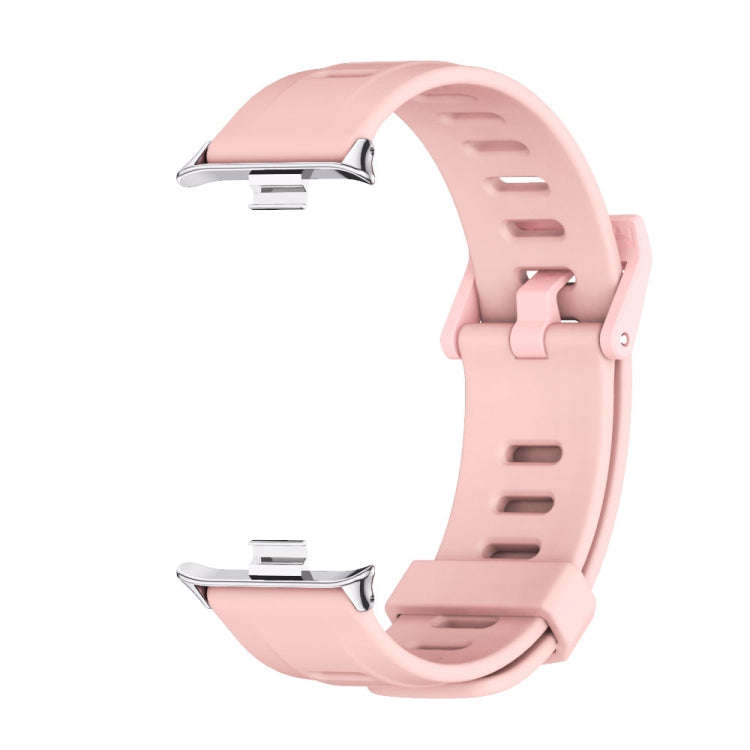 For Xiaomi Smart Band 9 Pro / 8 Pro Mijobs Flat Hole Breathable Silicone Watch Band(Pink+Silver)