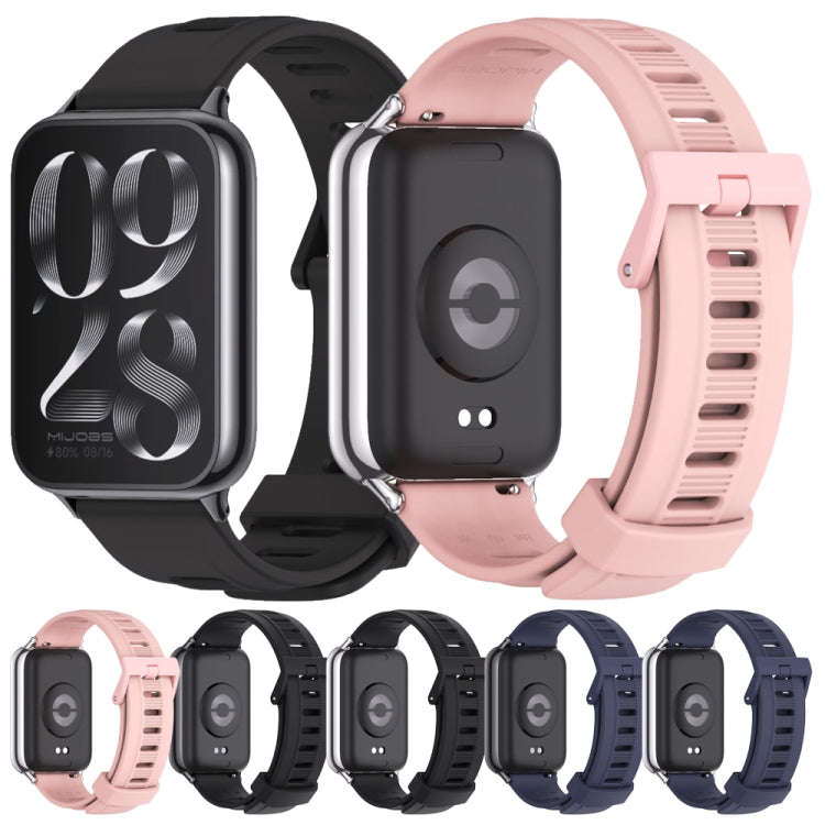 For Xiaomi Smart Band 9 Pro / 8 Pro Mijobs Flat Hole Breathable Silicone Watch Band(Midnight Blue...