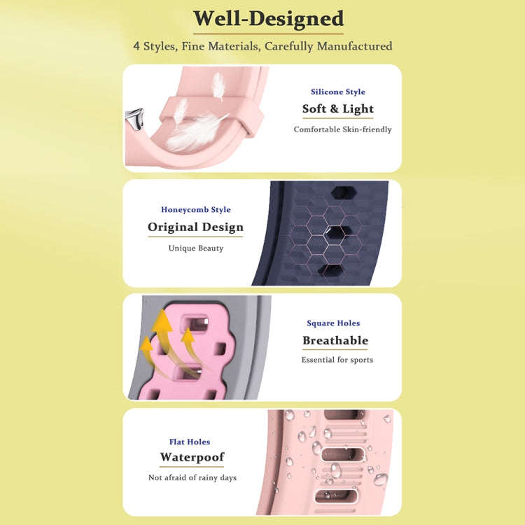 For Xiaomi Smart Band 9 Pro / 8 Pro Mijobs Square Hole Breathable Silicone Watch Band(Grey Pink)