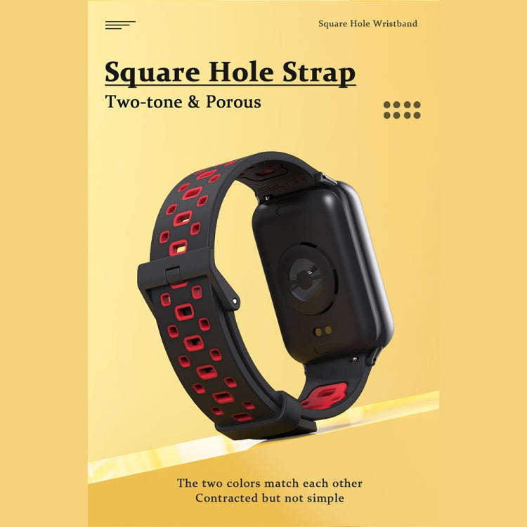 For Xiaomi Smart Band 9 Pro / 8 Pro Mijobs Square Hole Breathable Silicone Watch Band(Grey Pink)