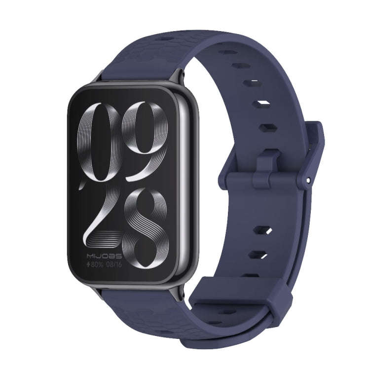 For Xiaomi Smart Band 9 Pro / 8 Pro Mijobs Honeycomb Texture Silicone Watch Band(Midnight Blue Bl...