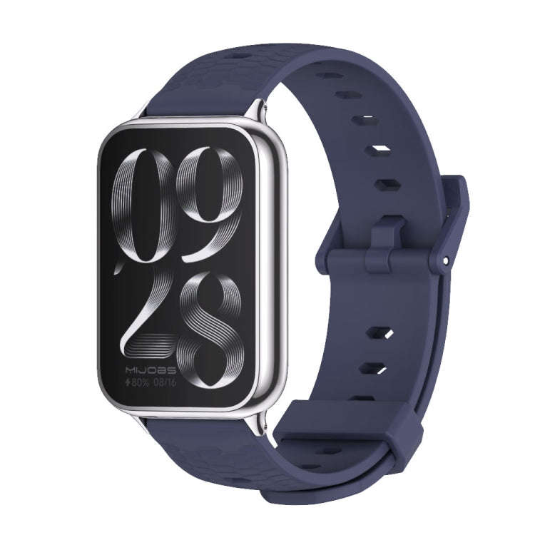 For Xiaomi Smart Band 9 Pro / 8 Pro Mijobs Honeycomb Texture Silicone Watch Band(Midnight Blue Si...