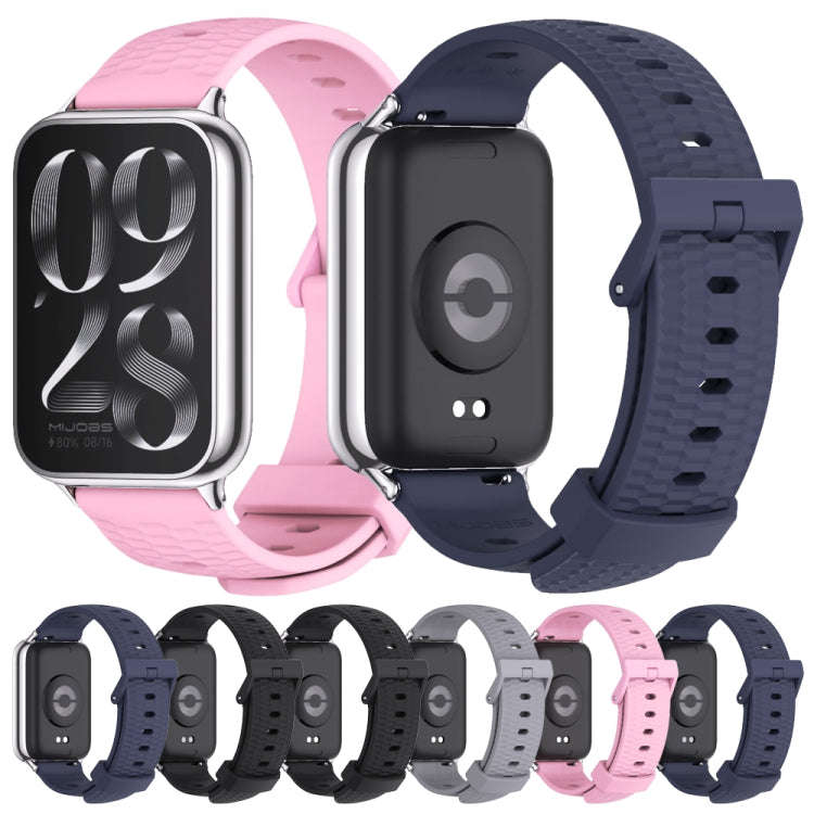 For Xiaomi Smart Band 9 Pro / 8 Pro Mijobs Honeycomb Texture Silicone Watch Band(Midnight Blue Bl...