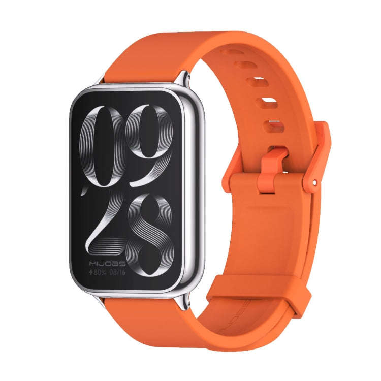 For Xiaomi Smart Band 9 Pro / 8 Pro Mijobs Silicone Breathable Watch Band(Orange Silver)