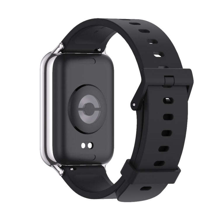 For Xiaomi Smart Band 9 Pro / 8 Pro Mijobs Silicone Breathable Watch Band(Black Silver)