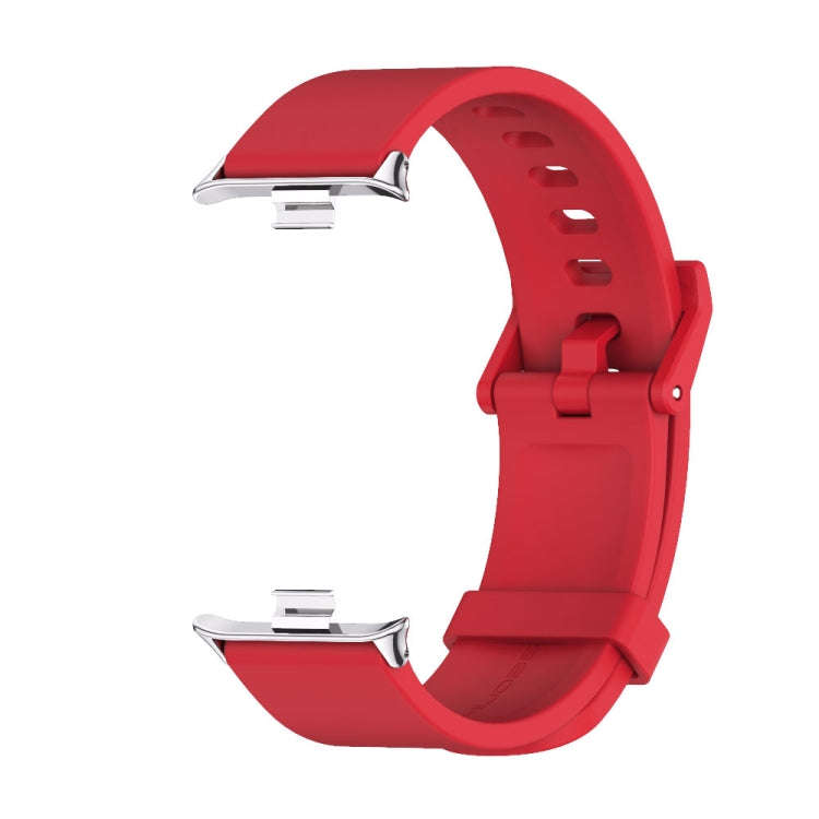 For Xiaomi Smart Band 9 Pro / 8 Pro Mijobs Silicone Breathable Watch Band(Red+Silver)