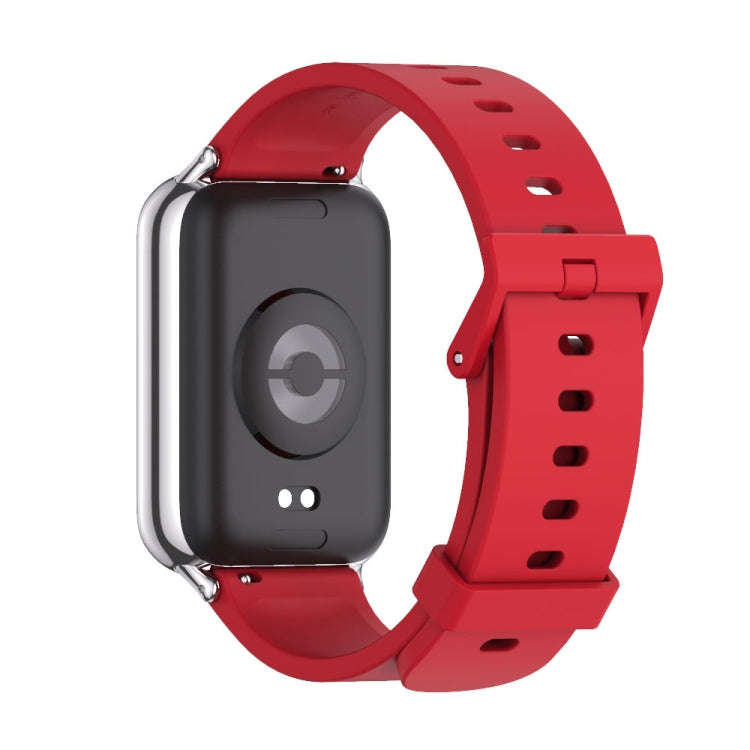 For Xiaomi Smart Band 9 Pro / 8 Pro Mijobs Silicone Breathable Watch Band(Red+Silver)