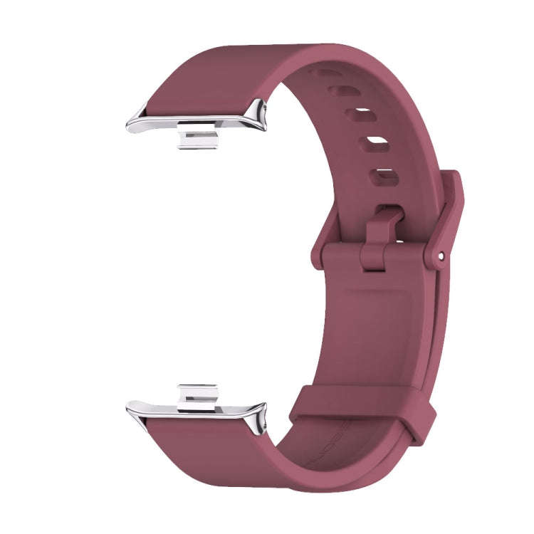 For Xiaomi Smart Band 9 Pro / 8 Pro Mijobs Silicone Breathable Watch Band(Wine Red+Silver)