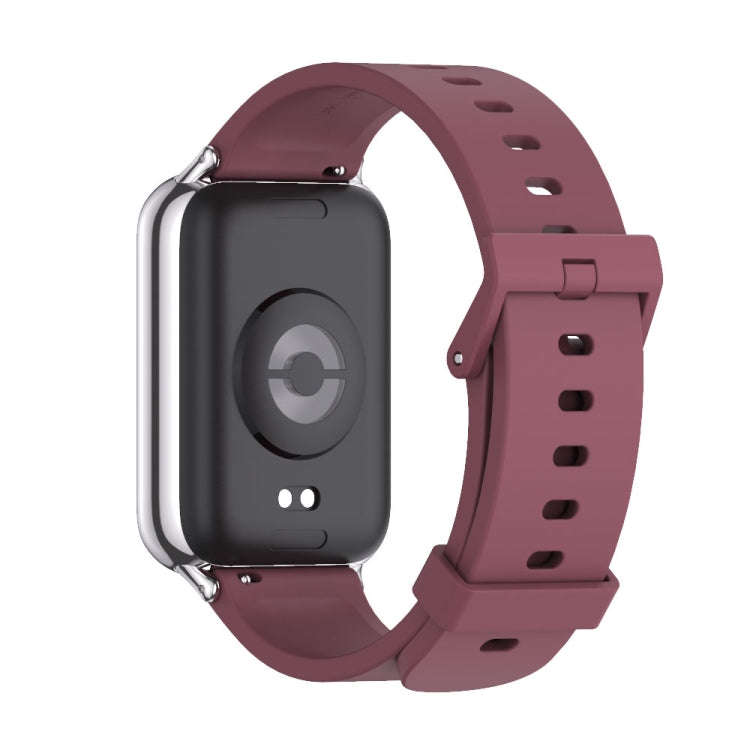 For Xiaomi Smart Band 9 Pro / 8 Pro Mijobs Silicone Breathable Watch Band(Wine Red+Silver)