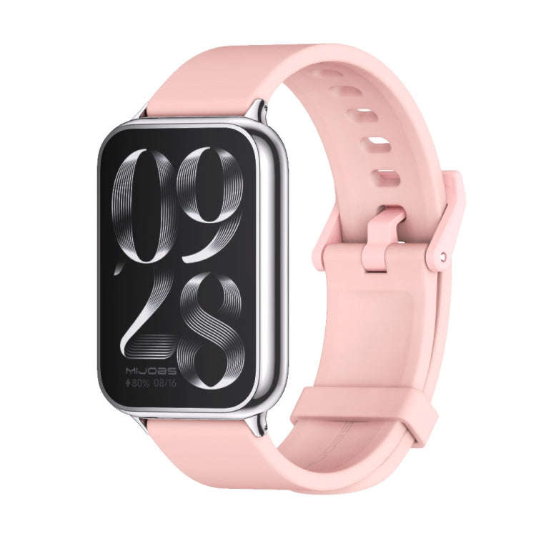 For Xiaomi Smart Band 9 Pro / 8 Pro Mijobs Silicone Breathable Watch Band(Pink Silver)