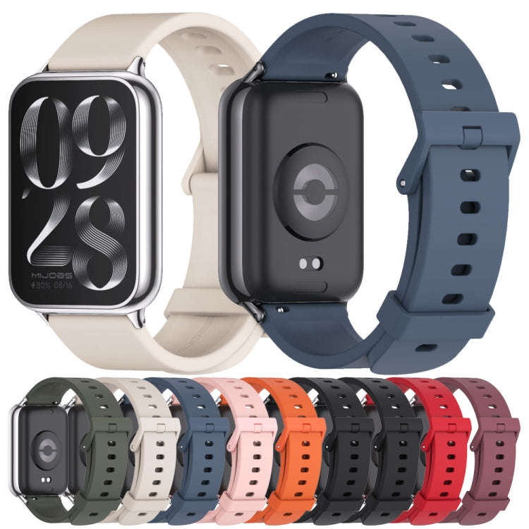 For Xiaomi Smart Band 9 Pro / 8 Pro Mijobs Silicone Breathable Watch Band(Wine Red+Silver)