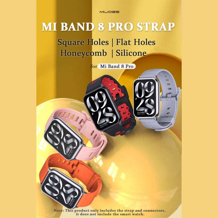 For Xiaomi Smart Band 9 Pro / 8 Pro Mijobs Silicone Breathable Watch Band(Wine Red+Silver)