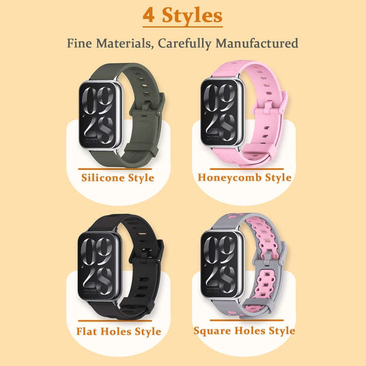 For Xiaomi Smart Band 9 Pro / 8 Pro Mijobs Silicone Breathable Watch Band(Wine Red+Silver)