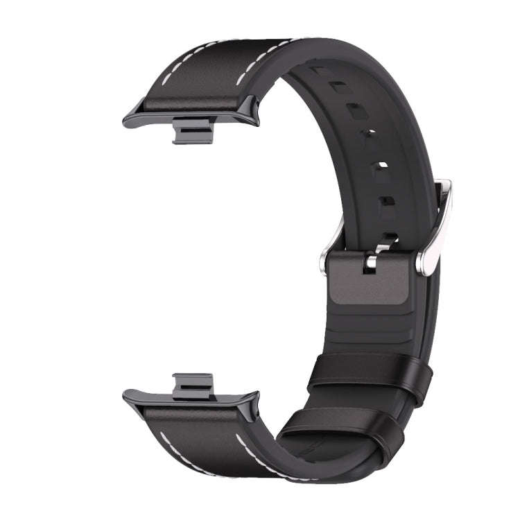 For Xiaomi Smart Band 9 Pro / 8 Pro Mijobs TPU Leather Watch Band(Black)