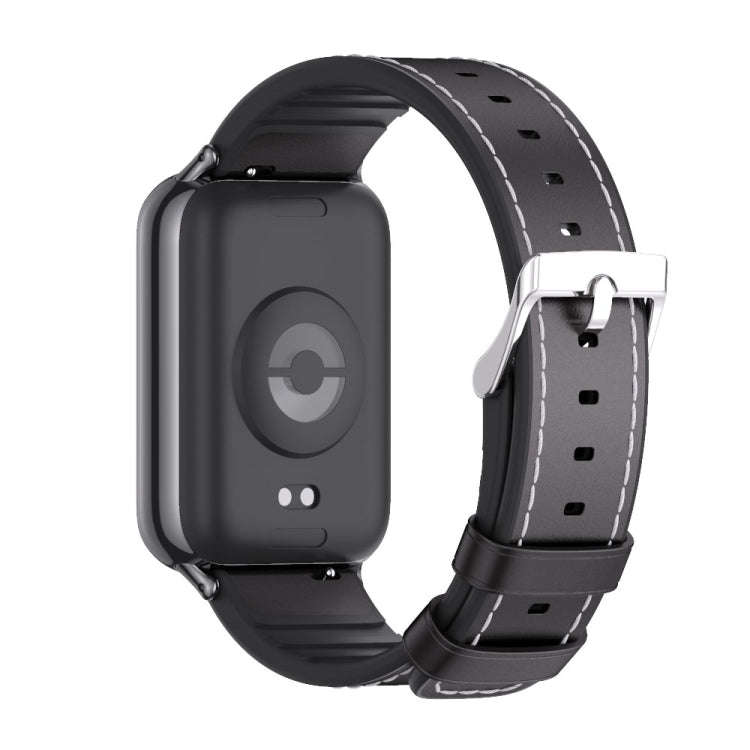 For Xiaomi Smart Band 9 Pro / 8 Pro Mijobs TPU Leather Watch Band(Black)