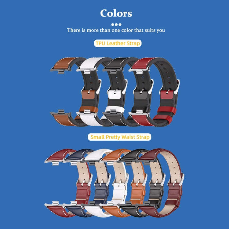 For Xiaomi Smart Band 9 Pro / 8 Pro Mijobs TPU Leather Watch Band(Red Black)