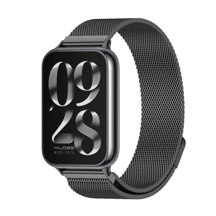 For Xiaomi Smart Band 9 Pro / 8 Pro Mijobs Milan Magnetic Stainless Steel Watch Band(Black)