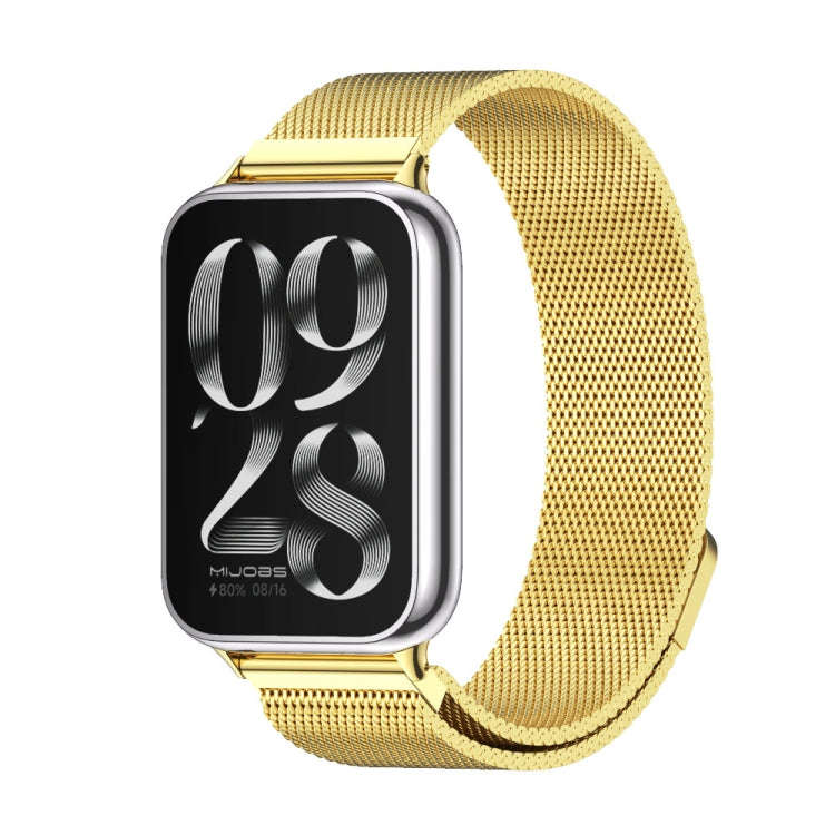 For Xiaomi Smart Band 9 Pro / 8 Pro Mijobs Milan Magnetic Stainless Steel Watch Band(Gold)