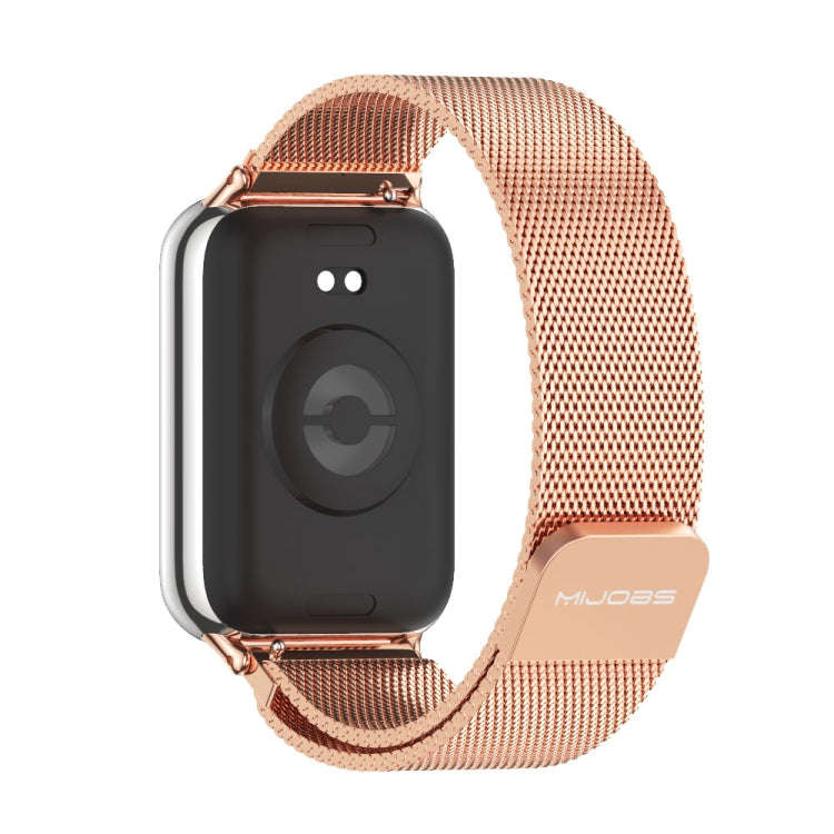 For Xiaomi Smart Band 9 Pro / 8 Pro Mijobs Milan Magnetic Stainless Steel Watch Band(Rose Gold)