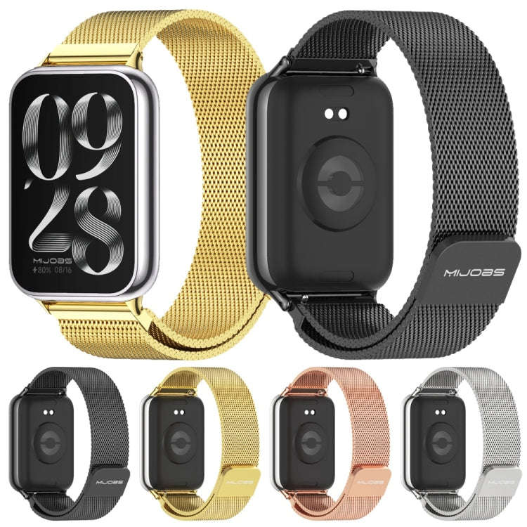 For Xiaomi Smart Band 9 Pro / 8 Pro Mijobs Milan Magnetic Stainless Steel Watch Band(Gold)