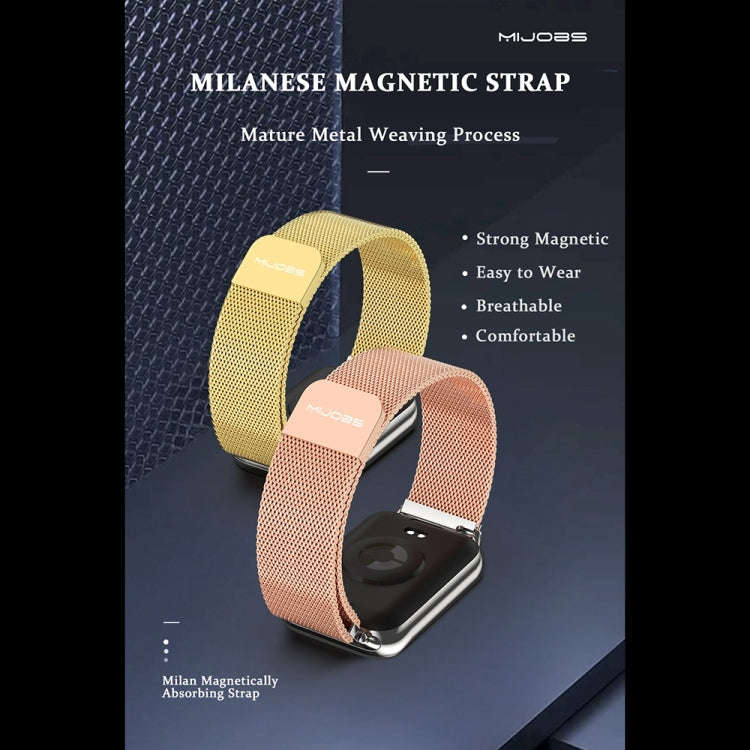For Xiaomi Smart Band 9 Pro / 8 Pro Mijobs Milan Magnetic Stainless Steel Watch Band(Gold)