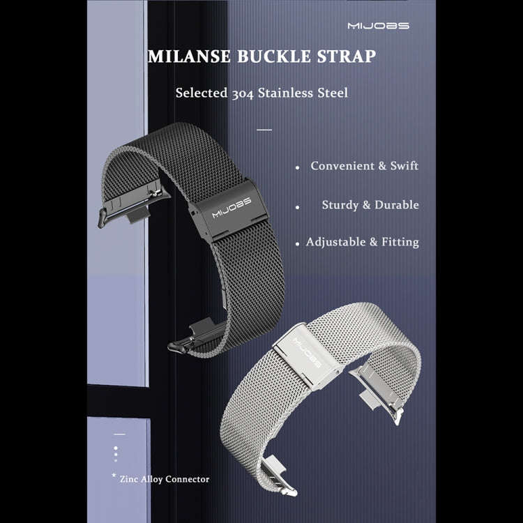 For Xiaomi Smart Band 9 Pro / 8 Pro Mijobs Milan Magnetic Stainless Steel Watch Band(Gold)