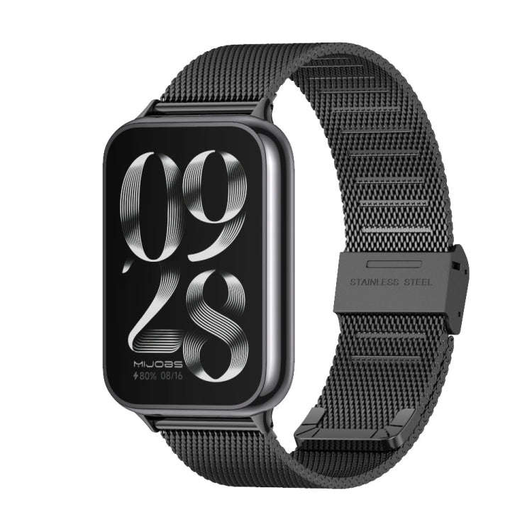 For Xiaomi Smart Band 9 Pro / 8 Pro Mijobs Milan Buckle Stainless Steel Watch Band(Black)