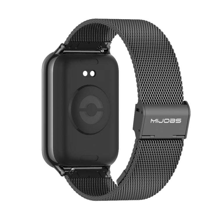 For Xiaomi Smart Band 9 Pro / 8 Pro Mijobs Milan Buckle Stainless Steel Watch Band(Black)