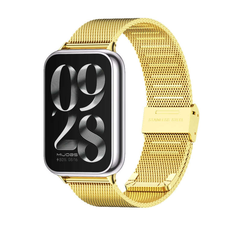 For Xiaomi Smart Band 9 Pro / 8 Pro Mijobs Milan Buckle Stainless Steel Watch Band(Gold)
