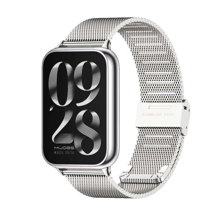 For Xiaomi Smart Band 9 Pro / 8 Pro Mijobs Milan Buckle Stainless Steel Watch Band(Silver)