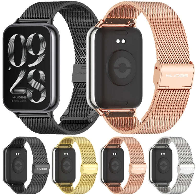 For Xiaomi Smart Band 9 Pro / 8 Pro Mijobs Milan Buckle Stainless Steel Watch Band(Gold)
