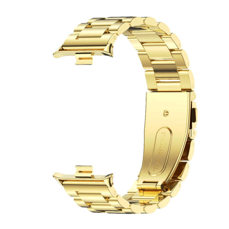 For Xiaomi Smart Band 9 Pro / 8 Pro Mijobs Three Beads Stainless Steel Watch Band(Gold)