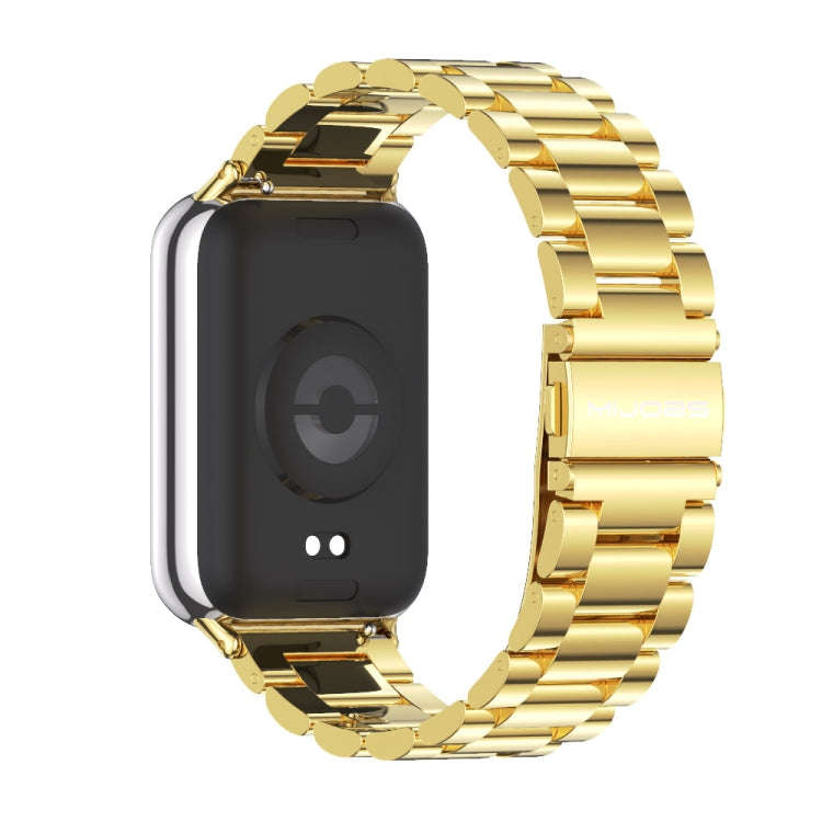 For Xiaomi Smart Band 9 Pro / 8 Pro Mijobs Three Beads Stainless Steel Watch Band(Gold)