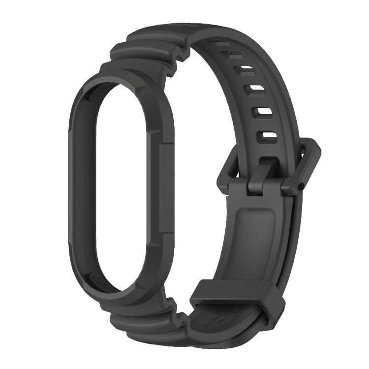 For Xiaomi Mi Band 8 MIJOBS GS Unibody Solid Color Sports Watch Band(Black)