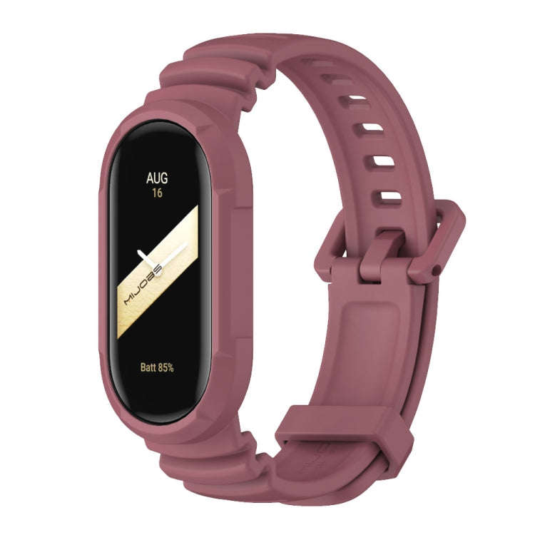 For Xiaomi Mi Band 8 MIJOBS GS Unibody Solid Color Sports Watch Band(Wine Red)